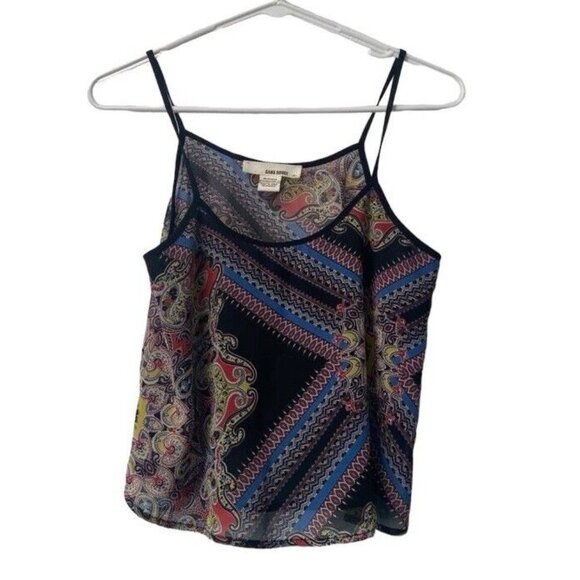 Sans Souci Tank Top Size XS Semi-sheer geometric print‎ Festival Colorful - Picture 1 of 8